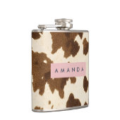 Personalized Rustic Brown Cowhide Print Heupfles (Rechts)