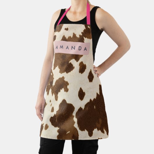 Personalized Rustic Brown Cowhide Print Schort (Insitu)