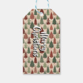 Personalized Rustic Christmas Tree Cadeaulabel (Voorkant)