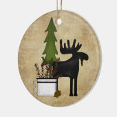 Personalized Rustic Country Mountain Moose Keramisch Ornament (Links)