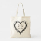 Personalized Rustic Heart Wreath Tote Bag (Achterkant)