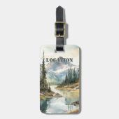 Personalized Rustic Mountain  Bagagelabel (Voorkant verticaal)
