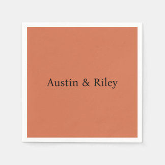Personalized Rustic Terracotta Wedding Napkins Servet