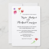 Personalized, Rustic, Watercolor flower, Wedding Kaart (Voorkant)