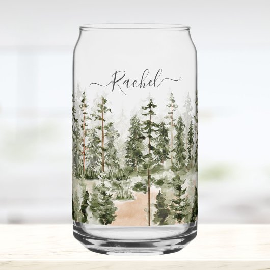 Personalized Rustic Watercolor Green Forest