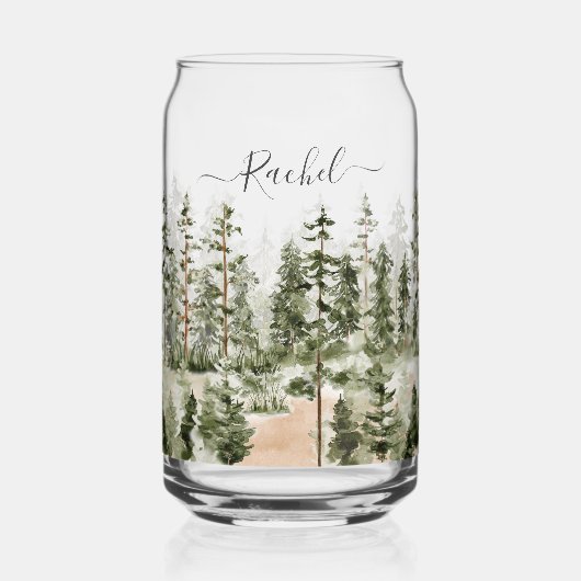 Personalized Rustic Watercolor Green Forest (Recto)