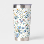 Personalized Rustic Wildflower Floral Monogram Geïsoleerde Drinkbeker (Links)