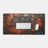 Personalized Rusty Cast Iron Image Desk Mat (Keyboard & Muis)