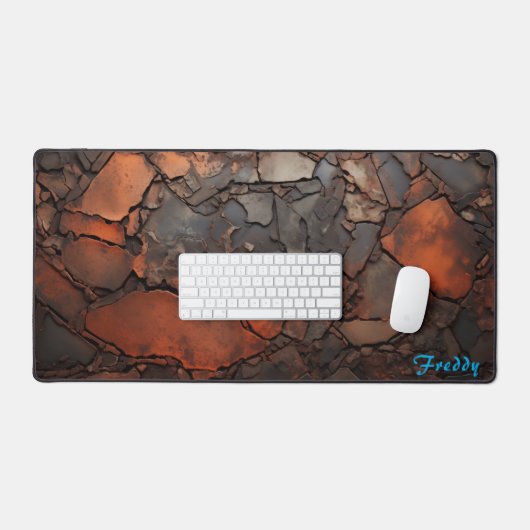 Personalized Rusty Cast Iron Image Desk Mat (Keyboard & Muis)