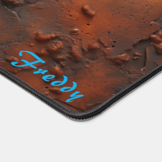 Personalized Rusty Cast Iron Image Desk Mat (Hoek)