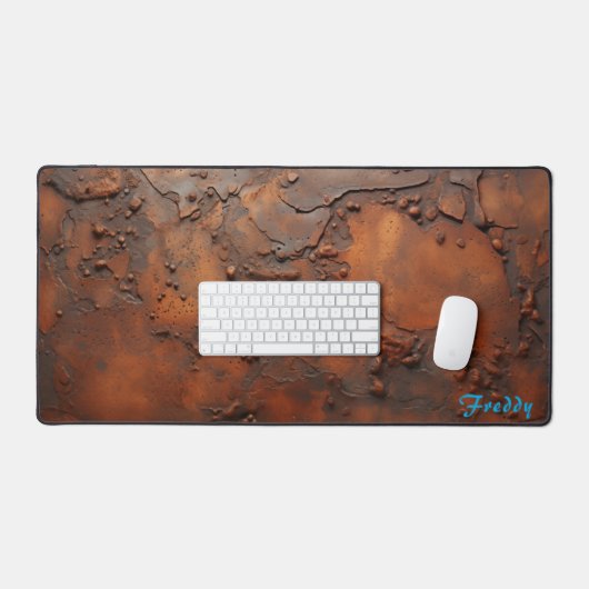 Personalized Rusty Cast Iron Image Desk Mat (Keyboard & Muis)