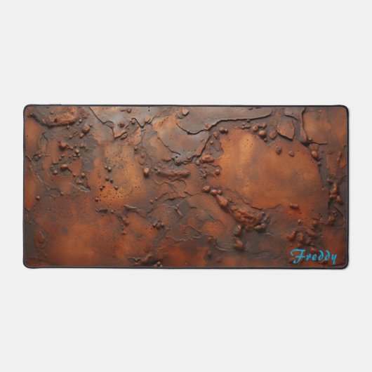 Personalized Rusty Cast Iron Image Desk Mat (Voorkant)