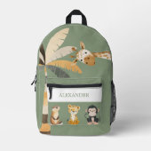 Personalized Safari Animals Backpack Bedrukte Rugzak (Voorkant)
