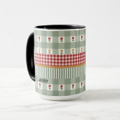 Personalized Sage Green Floral Name Mug (Devant gauche)