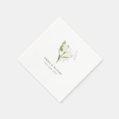 Personalized Sage Green Organic Greenery Wedding Servet (Hoek)