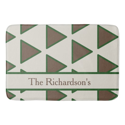 Personalized Sage Green Taupe Triangle Modern Chic Badmat (Voorkant)