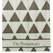 Personalized Sage Green Taupe Triangle Modern Chic Douchegordijn (Voorkant)