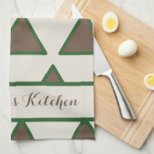 Personalized Sage Green Taupe Triangle Modern Chic Theedoek (Quarter Fold)