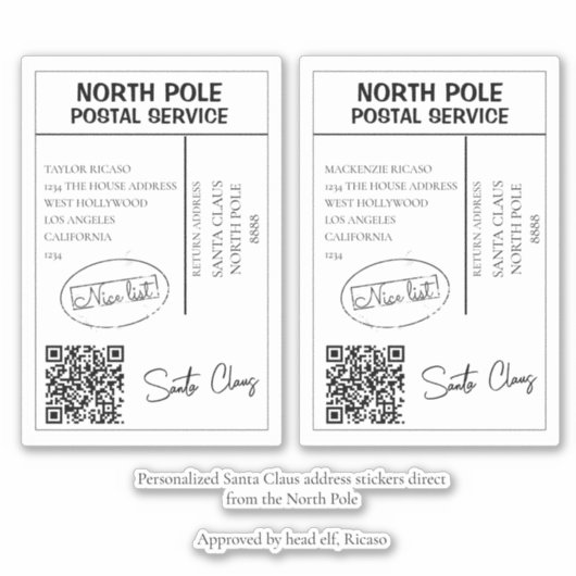 Personalized Santa Address Labels (Voorkant)
