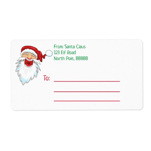 Personalized Santa Claus Mailing Label (Voorkant)