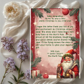 Personalized Santa Claus North Pole Reindeer Red Feestdagenkaart