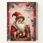 Personalized Santa Claus North Pole Reindeer Red Notitieboek (Achterkant)