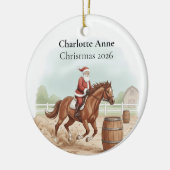 Personalized Santa Doing Barrel Jumping Keramisch Ornament (Links)