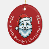 Personalized Santa Fox Ceramic Christmas Ornament  (Links)