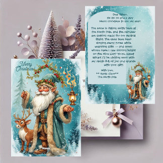 Personalized Santa Letter From North Pole Reindeer Feestdagenkaart
