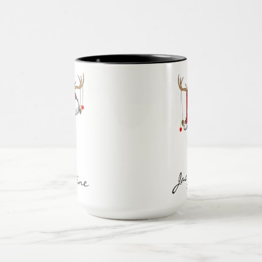 Personalized Santa Monogram Mug for Mom & Dad (Centre)