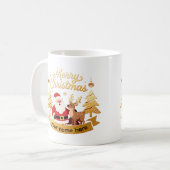 Personalized Santa & Reindeer Holiday Mug (Devant gauche)