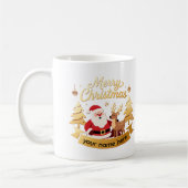 Personalized Santa & Reindeer Holiday Mug (Gauche)