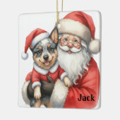 Personalized Santa with Australian Cattle Dog Keramisch Ornament (Links)