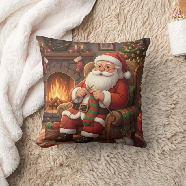 Personalized "Santa's Cozy Knitting Nook" Kussen (Deken)