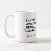 Personalized Santa's Favorite Dental Assistant Mug Koffiemok (Links)