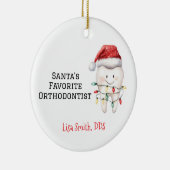 Personalized Santa's Favorite Orthodontist Keramisch Ornament (Rechts)