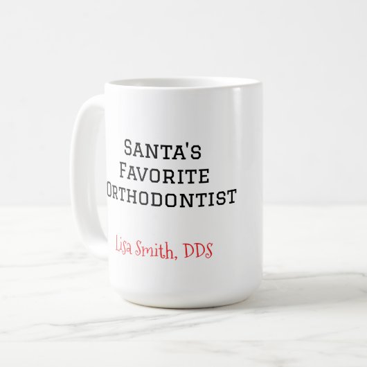 Personalized Santa's Favorite Orthodontist Mug (Devant gauche)