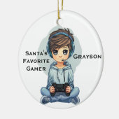 Personalized Santa's Favorite Video Gamer Keramisch Ornament (Links)