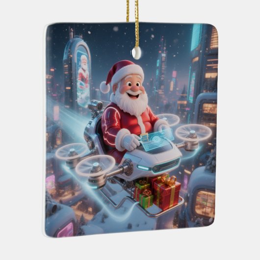 Personalized Santa's High-Tech Delivery Drone Keramisch Ornament (Rechts)