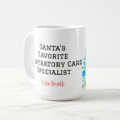 Personalized Santa's Respiratory Care Specialist Koffiemok (Voorkant links)