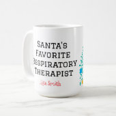 Personalized Santa's Respiratory Therapist Koffiemok (Voorkant links)