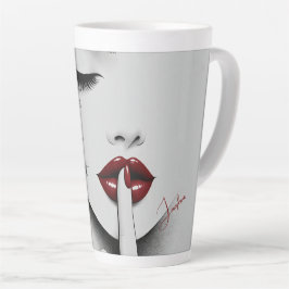 Personalized Sassy Quote Red Lips Beauty Glam Chic Latte Mok