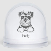 Personalized Schnauzer Dog Christmas Sneeuwbol (Voorkant)