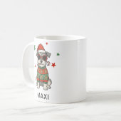 Personalized Schnauzer Gingerbread Ugly Sweater Koffiemok (Voorkant links)