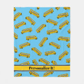 PERSONALIZED School Bus Pattern Fleece Deken (Voorkant)