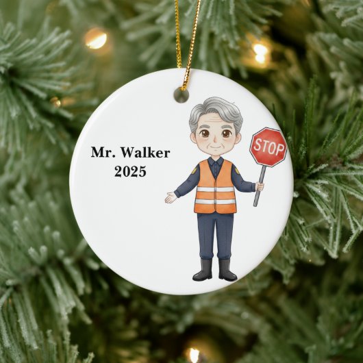 Personalized School Crossing Guard Keramisch Ornament (Boom)