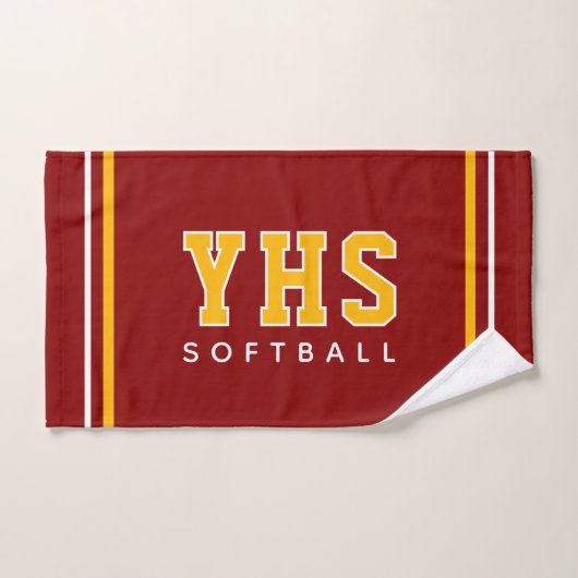 Personalized School Initials Softball Sport Team (Serviette à main)