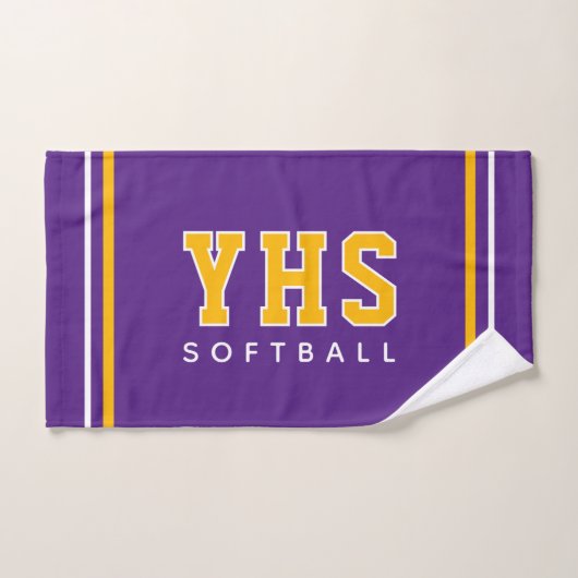Personalized School Initials Softball Sport Team (Serviette à main)