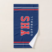 Personalized School Initials Softball Sport Team (Serviette à main)
