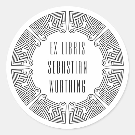 Personalized Sci-Fi Maze Ex Libris Sticker (Devant)